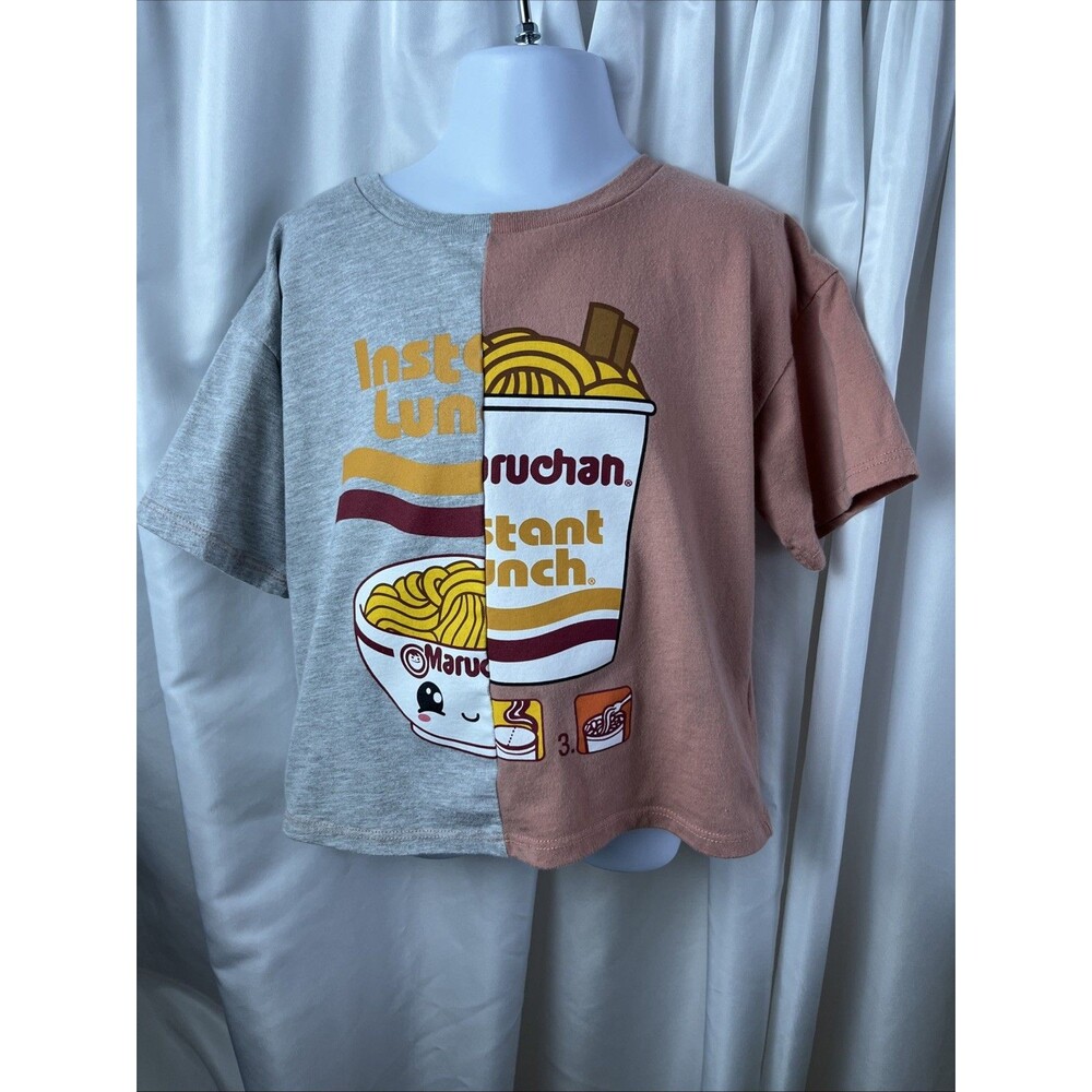 Maruchan Girls Ramen Split Graphic T-shirt Size S (5/6X) Boxy Relax Fit